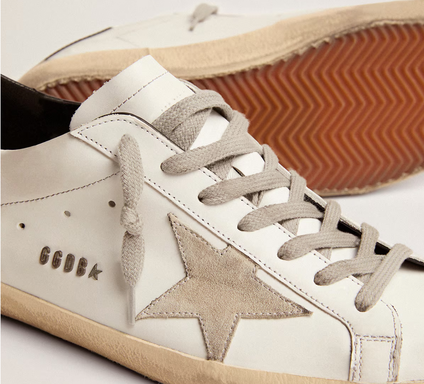 Golden Goose Super-Star with black heel tab and metal stud lettering