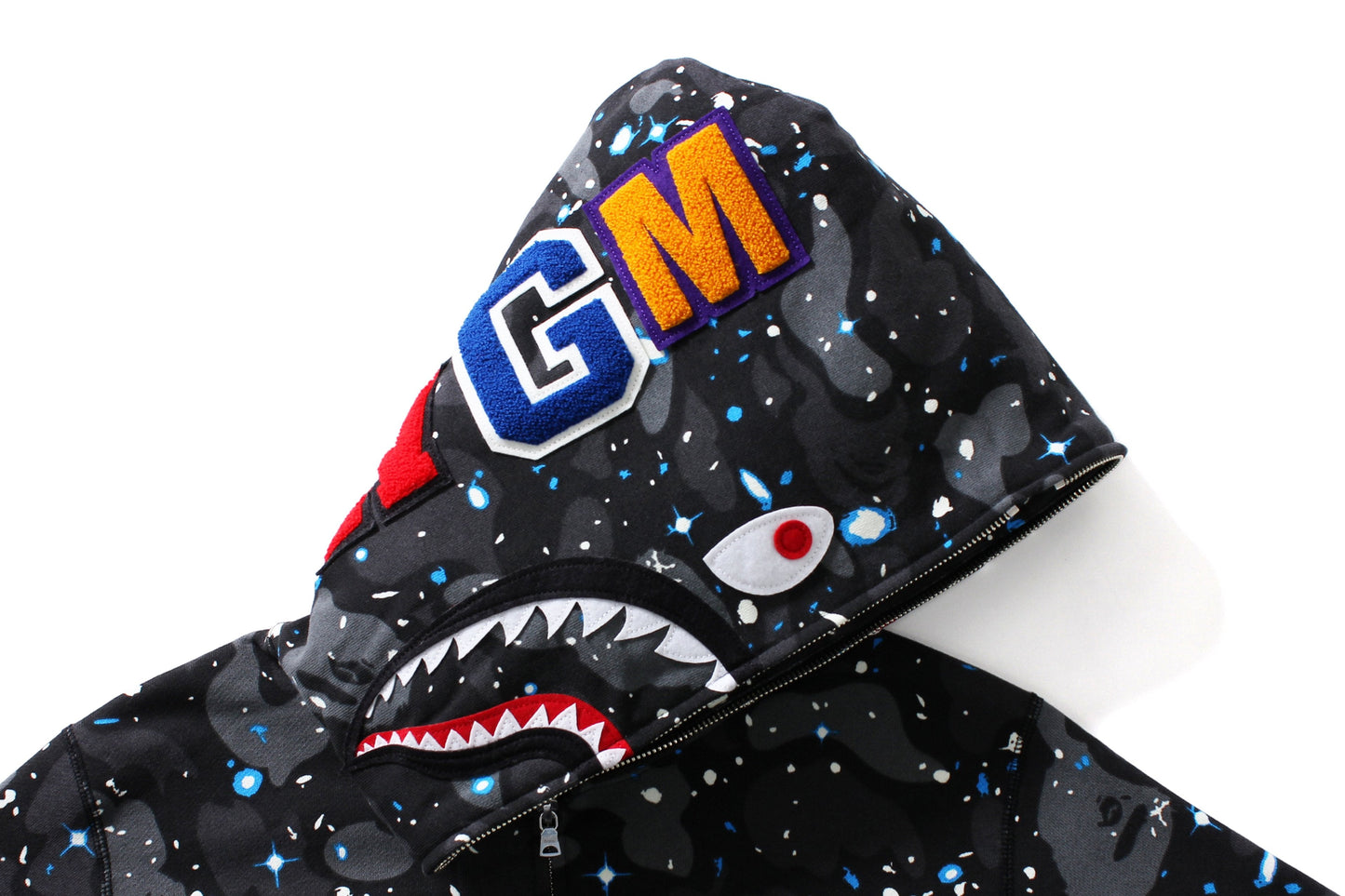 BAPE Space Camo Shark Full Zip Hoodie Black Multi