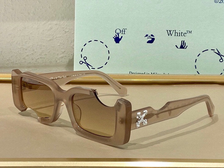 Off-White Cady Acetate 142mm Rectangular Sunglasses White / Transparent