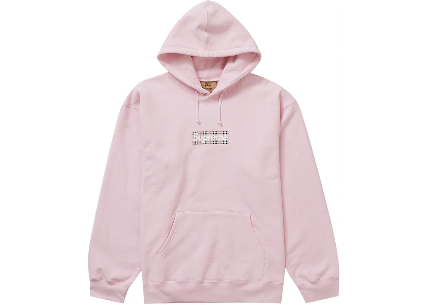 Supreme Burberry Box Logo Hooded Sweatshirt Black