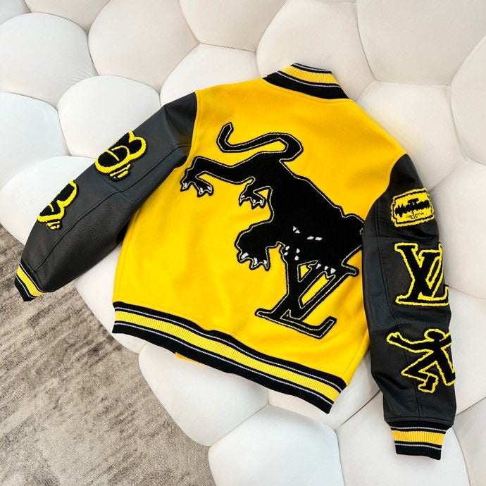 LEATHER EMBROIDERED VARSITY YELLOW | LOUIS VUITTON