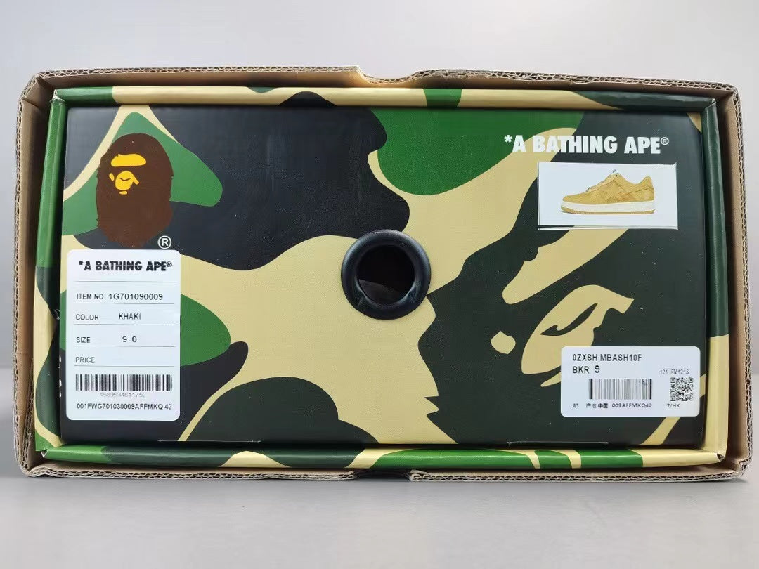 A Bathing Ape Bape Sta Low Beige suede