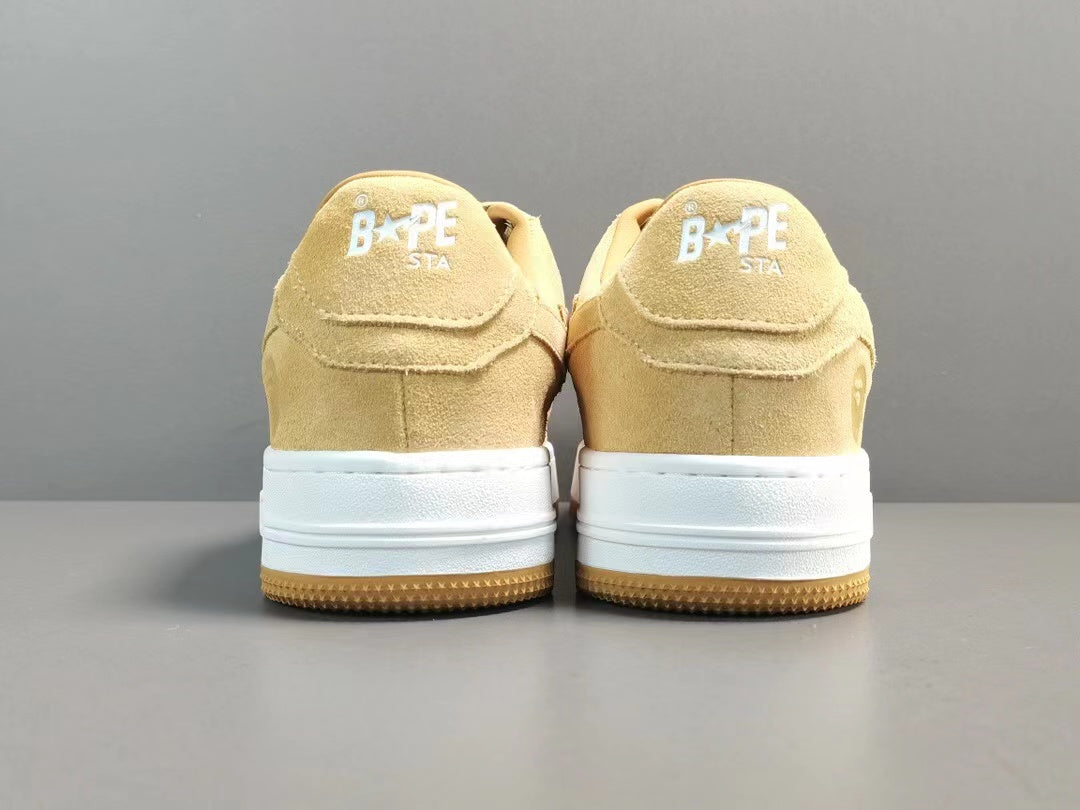 A Bathing Ape Bape Sta Low Beige suede