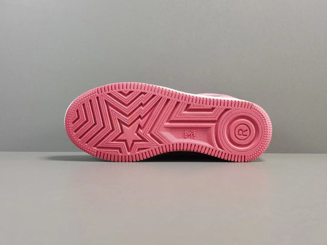 A Bathing Ape Bape Sta Low Pink suede