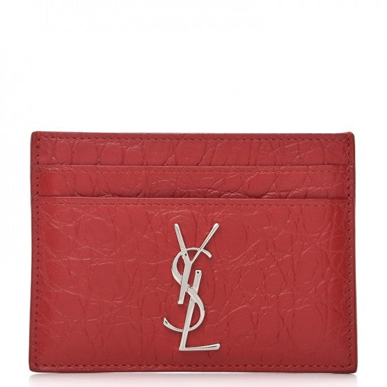 Saint Laurent - Cardholder Red Croco Nikki