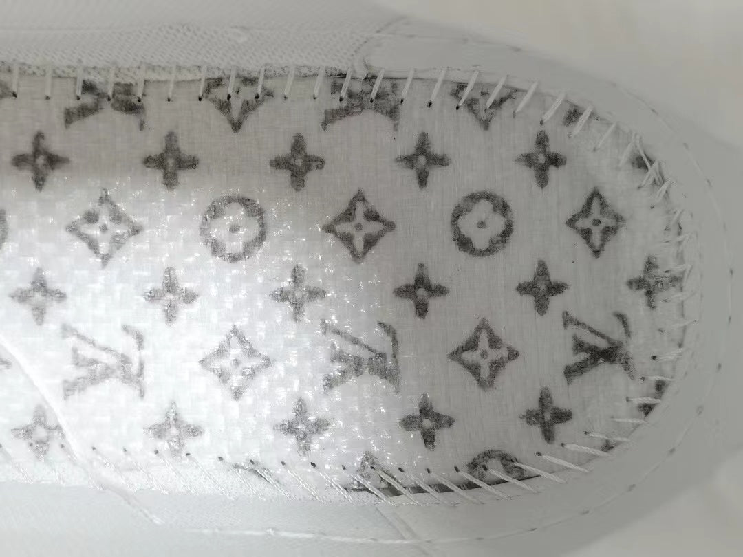 Louis Vuitton Trainer Green Monogram Denim White
