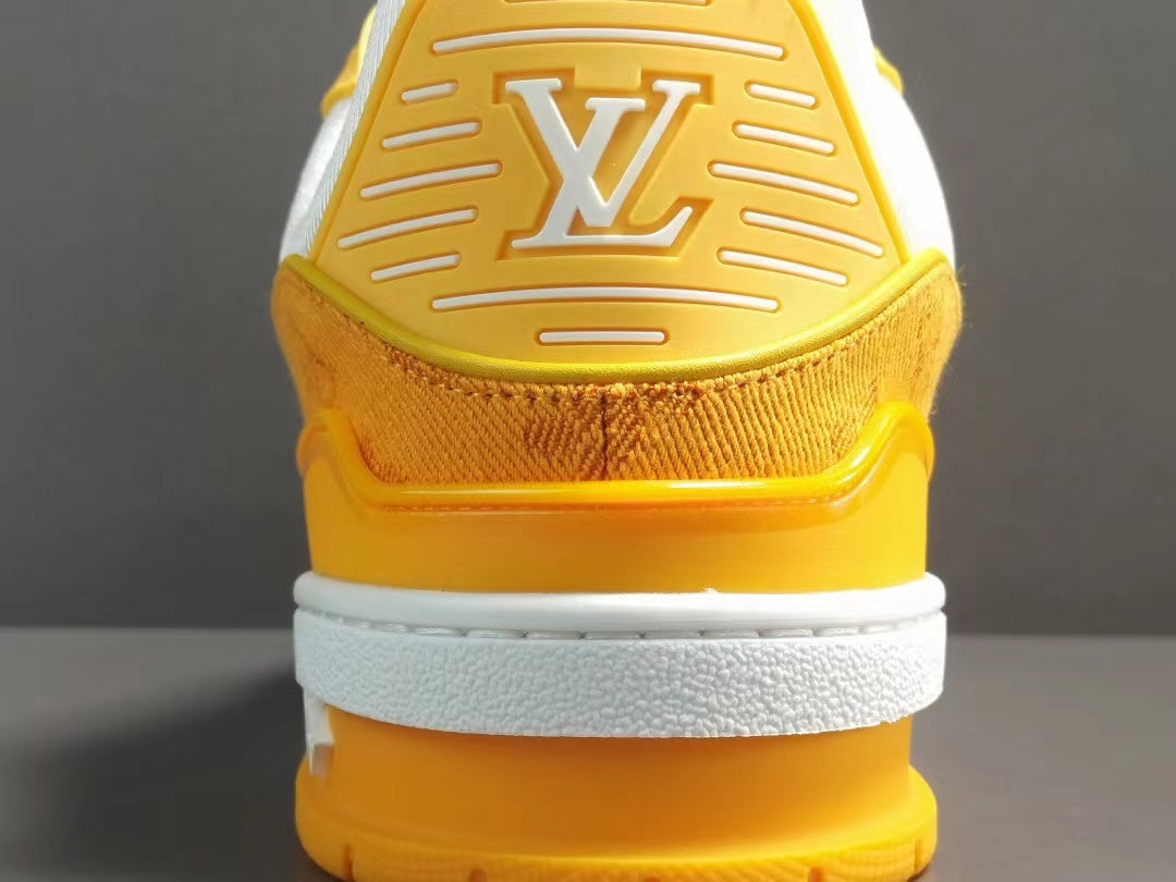 Louis Vuitton Trainer Yellow Monogram Denim White