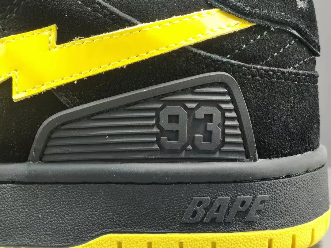 A Bathing Ape Sk8 Sta Black Electric Yellow