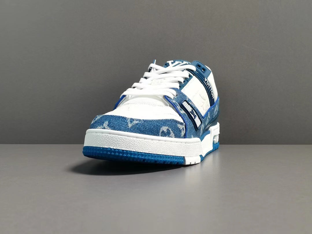 Louis Vuitton LV Trainer Monogram Denim White Blue