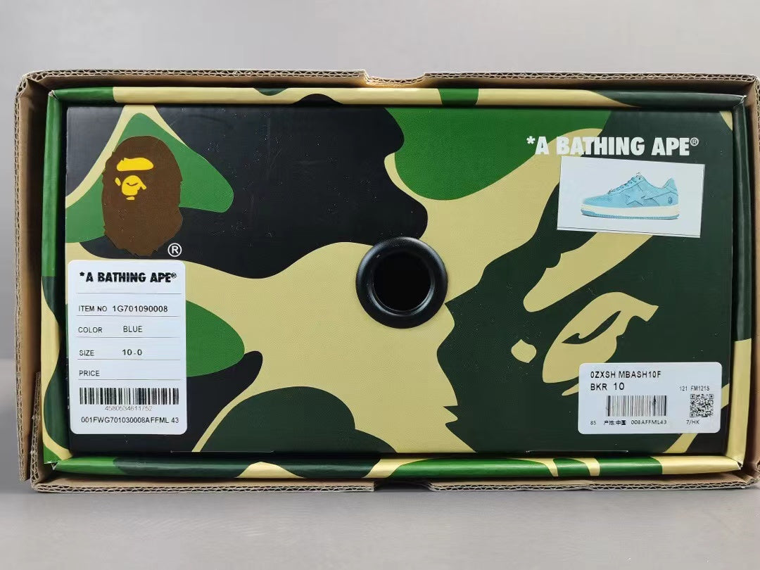 A Bathing Ape Bape Sta Low Blue suede