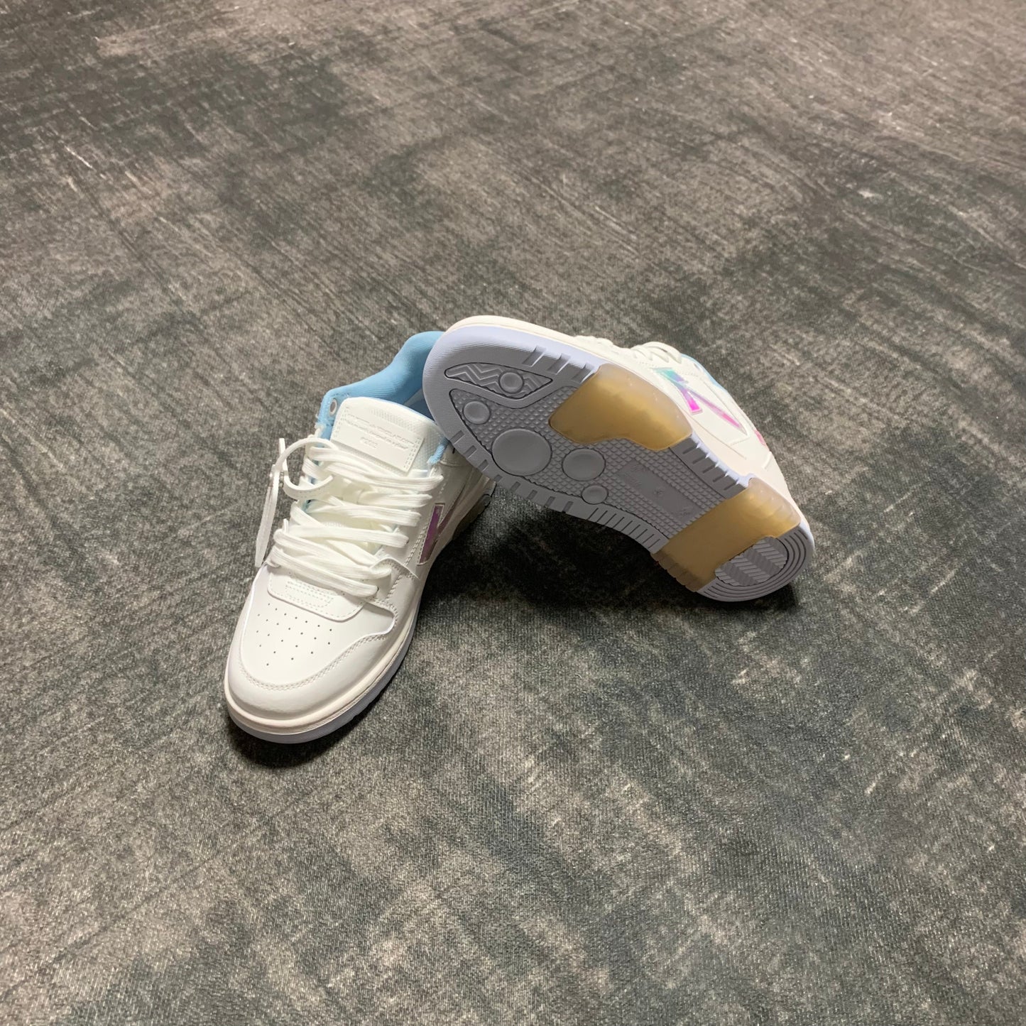 Off-White Out of Office 'White Iridescent' Leather Zip Tie