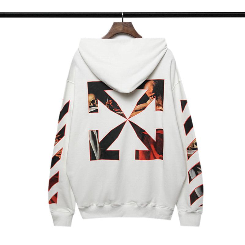 Off-White Caravaggio Diag Sleeve Hoodie - White