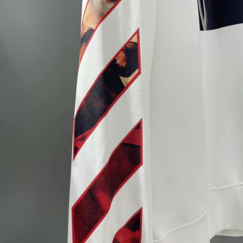 Off-White Caravaggio Diag Sleeve Hoodie - White