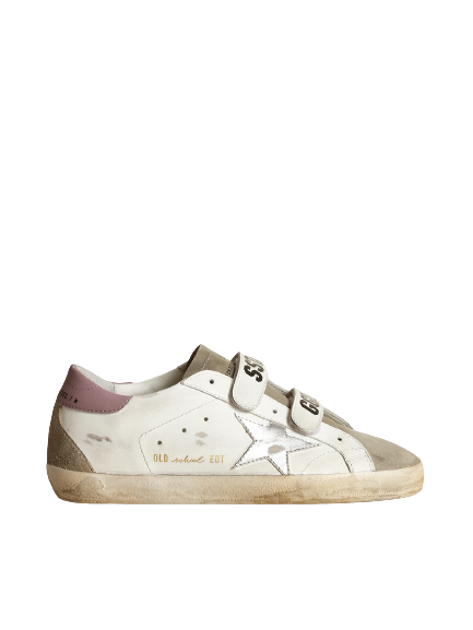 Golden Goose SUPERSTAR Old School sneakers with silver laminated leather star and dove-gray suede inserts