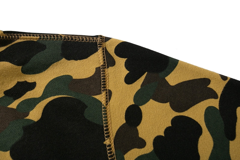 BAPE 1st Camo Shark Full Zip Double Hoodie Yellow