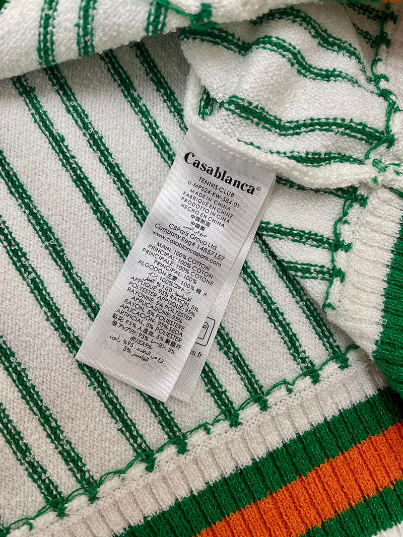 CASABLANCA Striped Boucle Polo