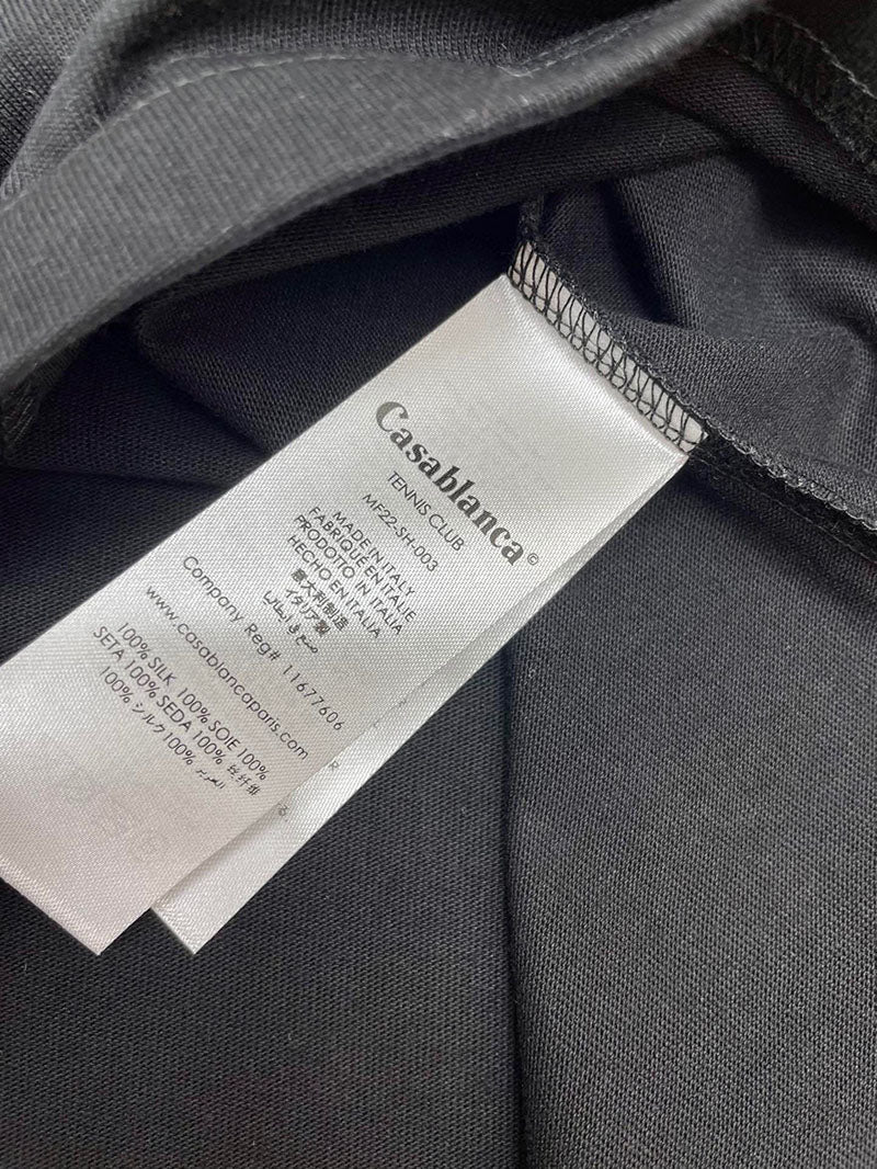 CASABLANCA Afro Cubism Tennis Club T Shirt Black