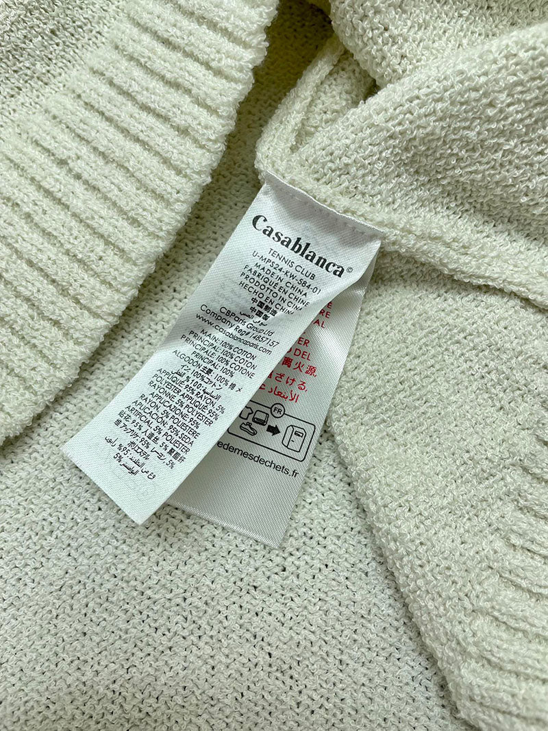 CASABLANCA Logo Patch Check Panelled Knitted Polo Shirt