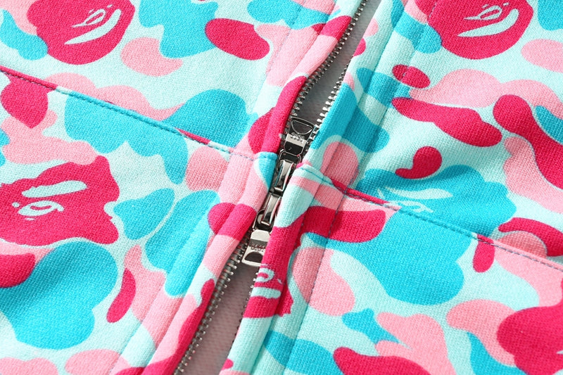 BAPE Store Miami Shark Full Zip Hoodie Pink/Blue