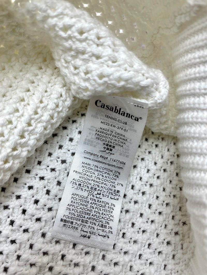CASABLANCA Faux Crochet Shirt White/Yellow