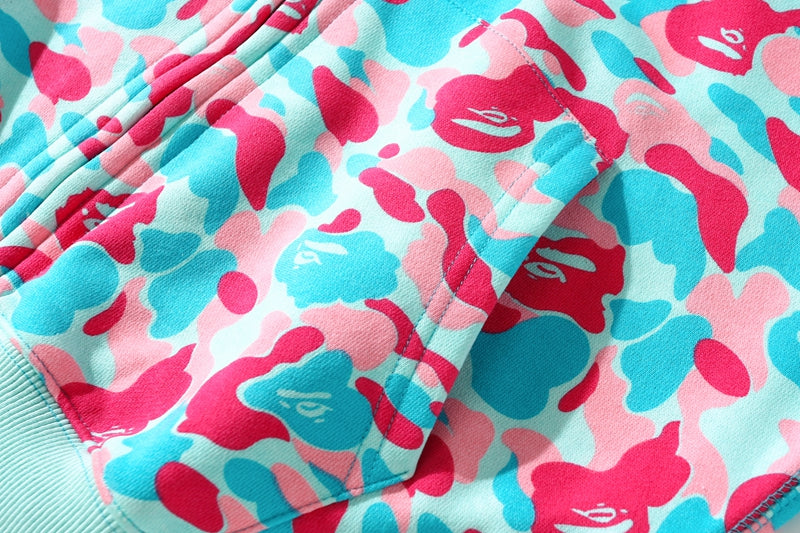 BAPE Store Miami Shark Full Zip Hoodie Pink/Blue
