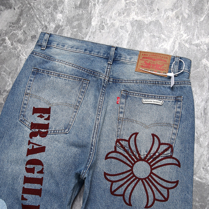Chrome Hearts Vintage Levi's Stencil Cross Patch Denim