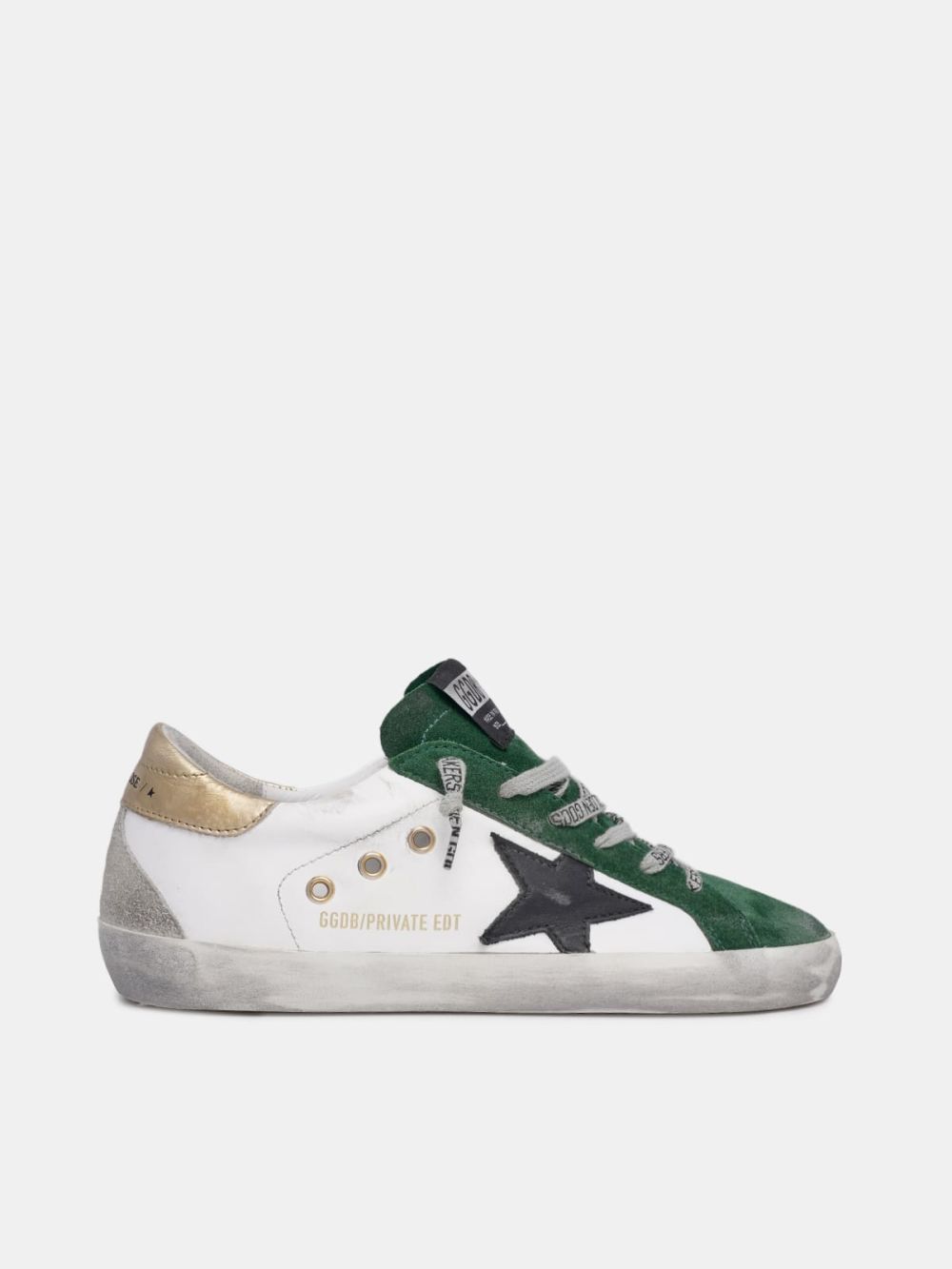 Golden Goose Super-Star White and green