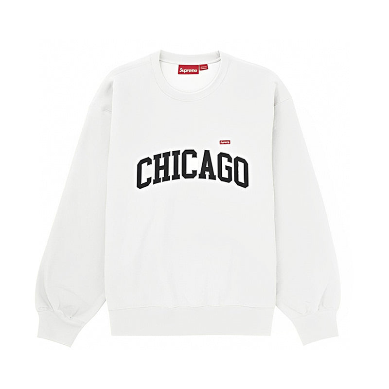 Supreme Chicago Shop Small Box Crewneck White