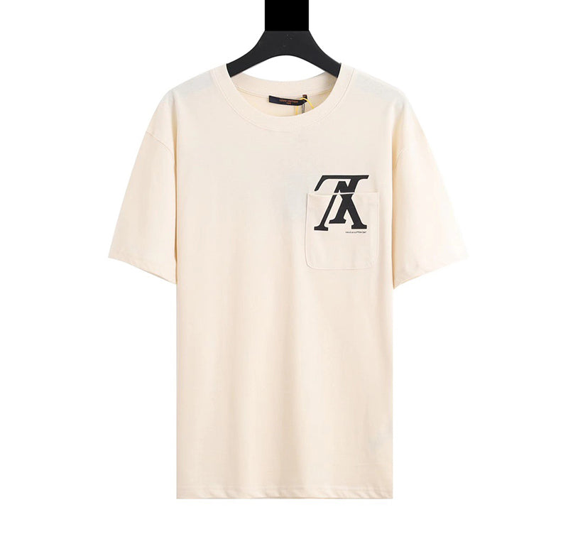 Louis Vuitton Upside Down LV Logo Pocket T Shirt Cream
