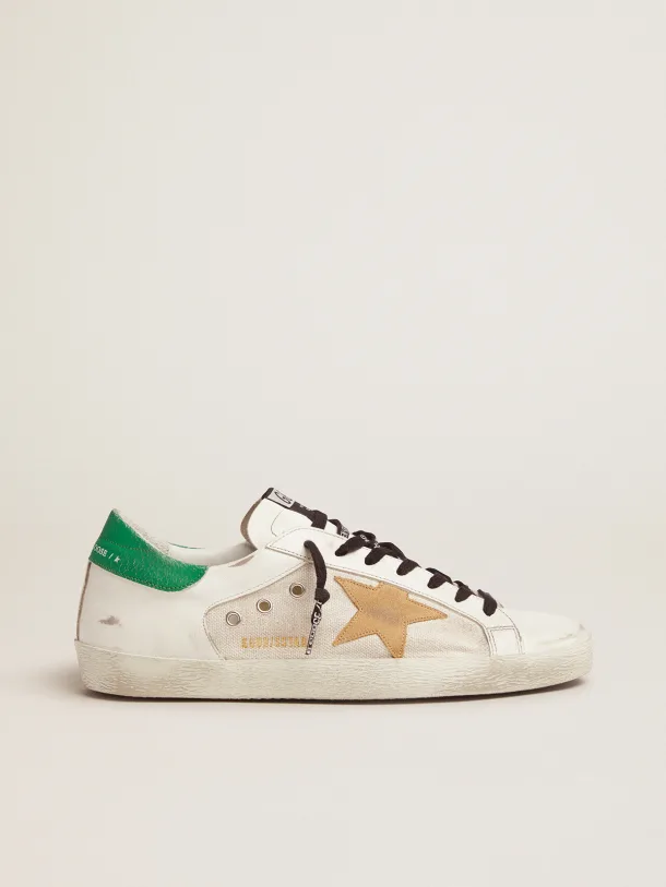 Golden Goose Super-Star Green crackle-effect heel tab