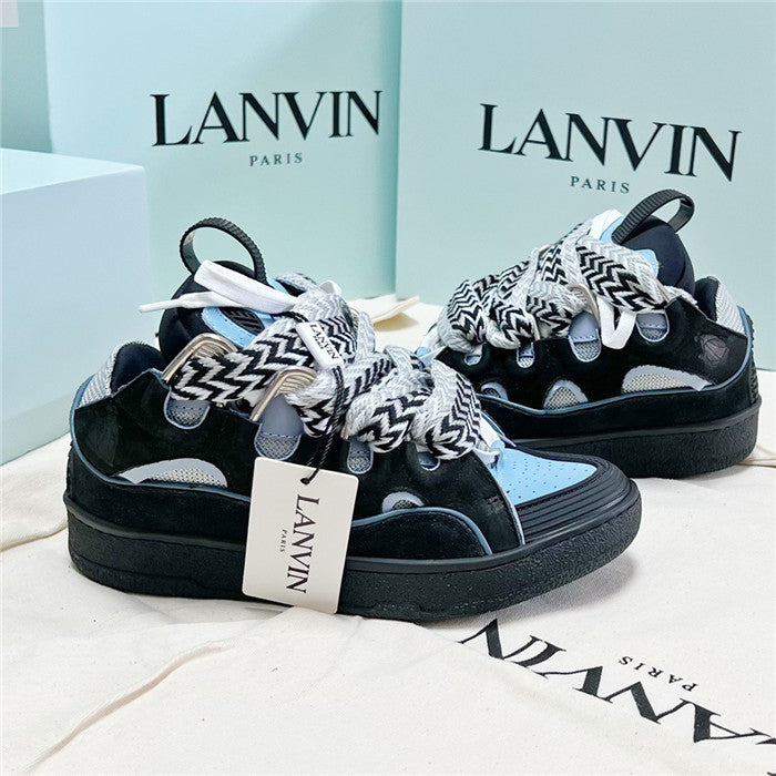 Lanvin Curb Sneaker Black Light Blue