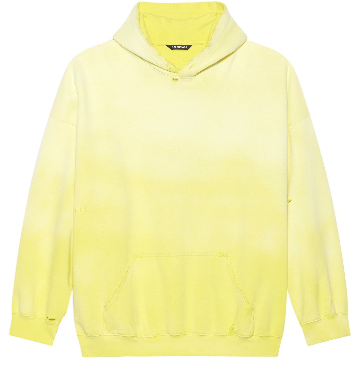 Balenciaga Oversized distressed dégradé Bright yellow Hoodie