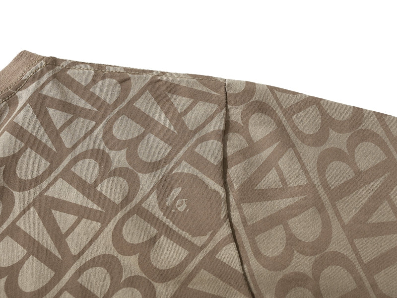 BAPE Sport Monogram Ape Head One Point Tee Beige