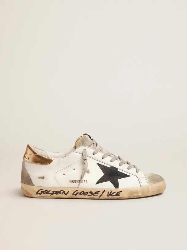 Golden Goose Super-Star LTD gold heel tab and handwritten lettering