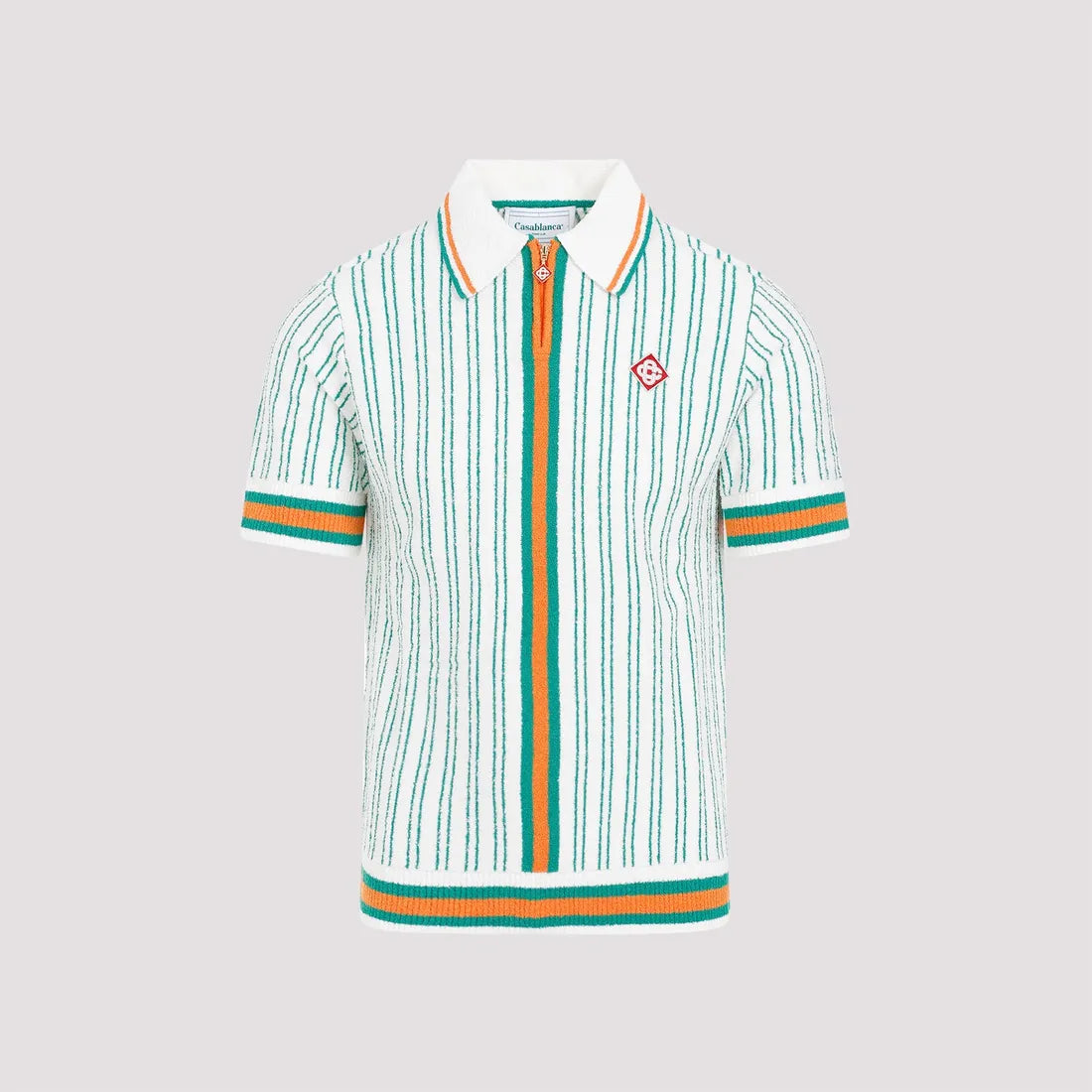 CASABLANCA Striped Boucle Polo