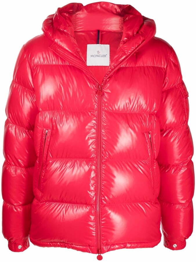Moncler Ecrins Red Nylon Down Jacket