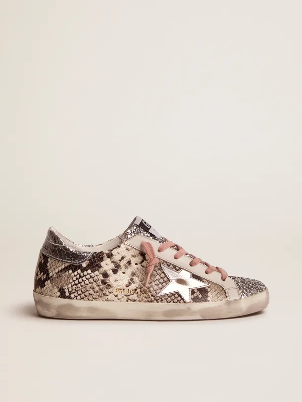 Golden Goose Super-Star LTD snake print and glitter