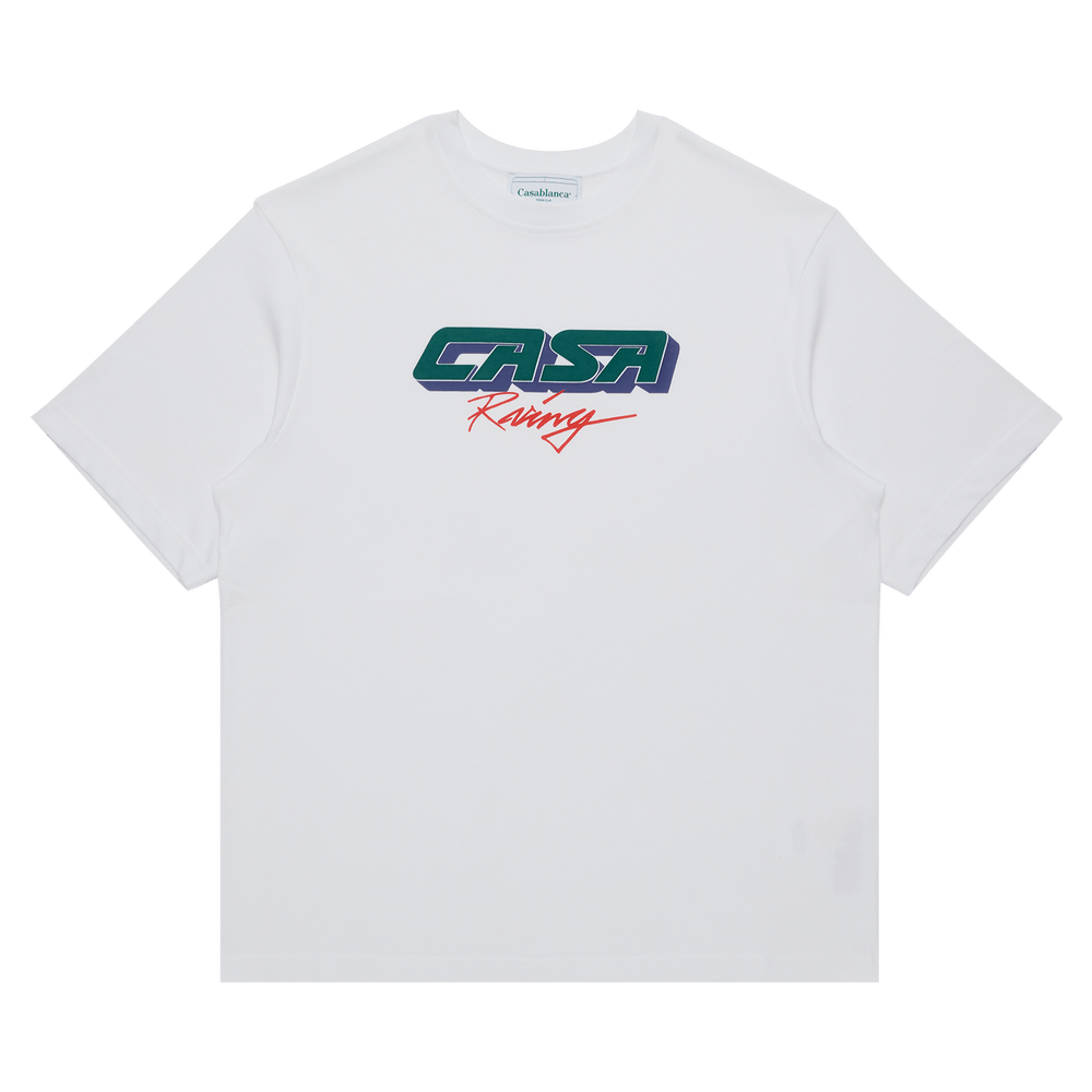 CASABLANCA Casa Racing 3D Printed Oversized T-Shirt White