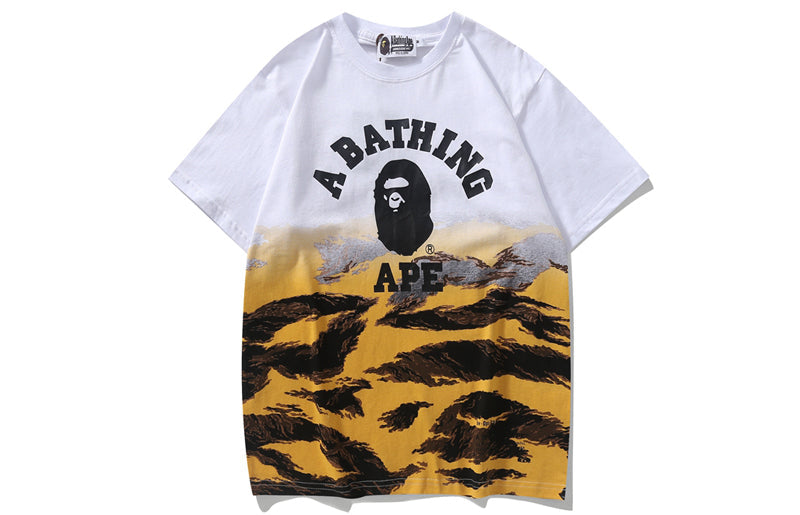 BAPE A Bathing Ape Tiger Camo Gradation College Tee (Orange)
