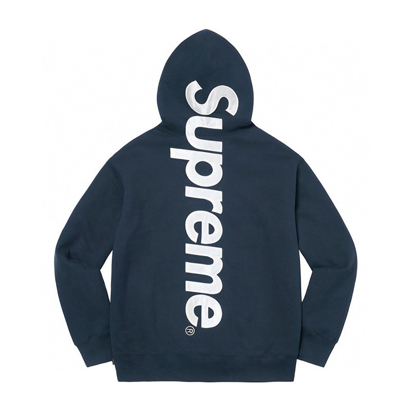 Supreme Satin Applique Hooded Sweatshirt (FW24) Navy