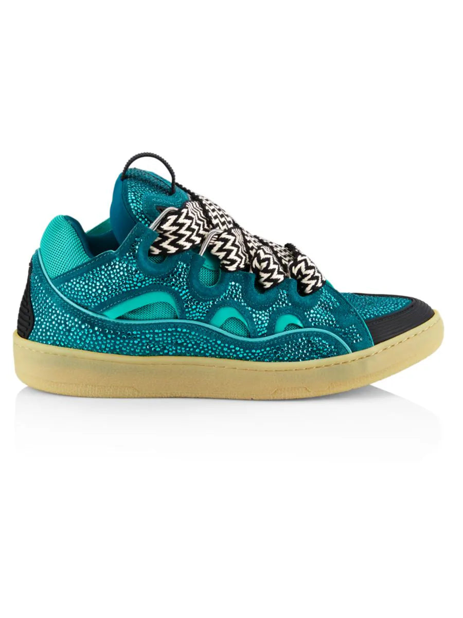 Lanvin Curb Sneaker Crystal Suede