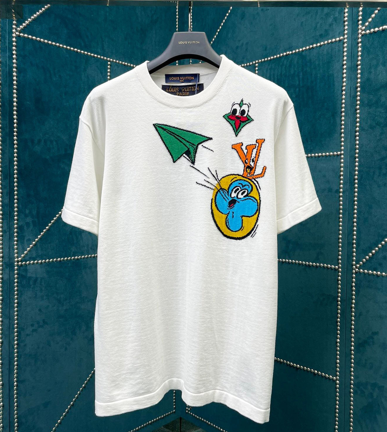 Louis Vuitton Monogram Comics Intarsia Short-Sleeved Crewneck Multicolor