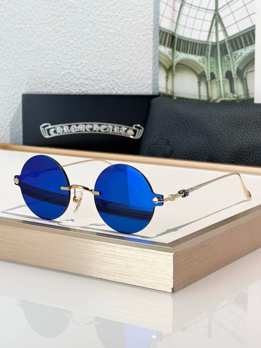 Chrome Hearts Round Sunglasses Blue