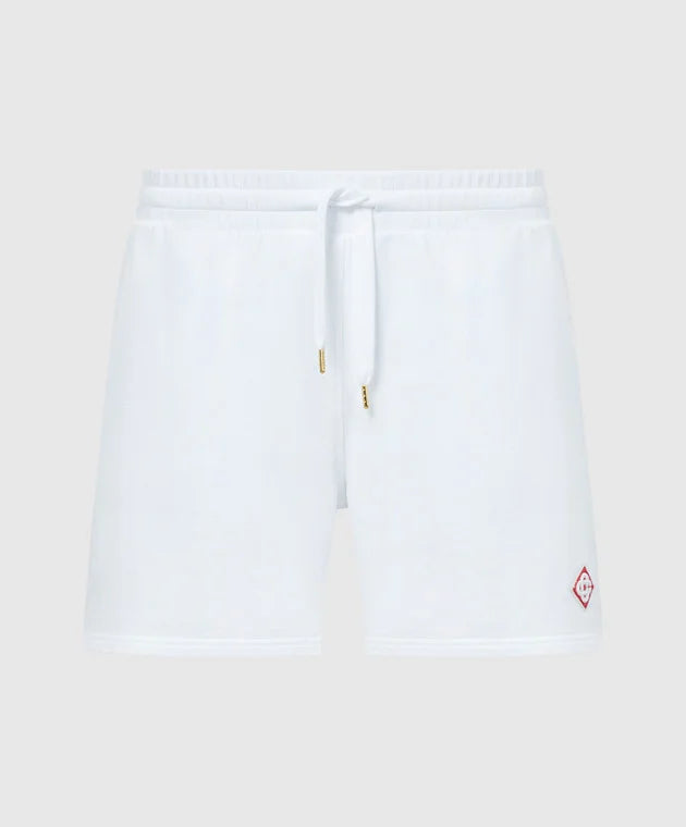 CASABLANCA Logo Emblem Shorts White