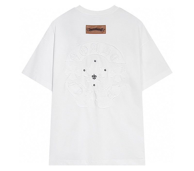 Chrome Hearts - Horseshoe Logo + Fleur de Lis Pin T-Shirt White