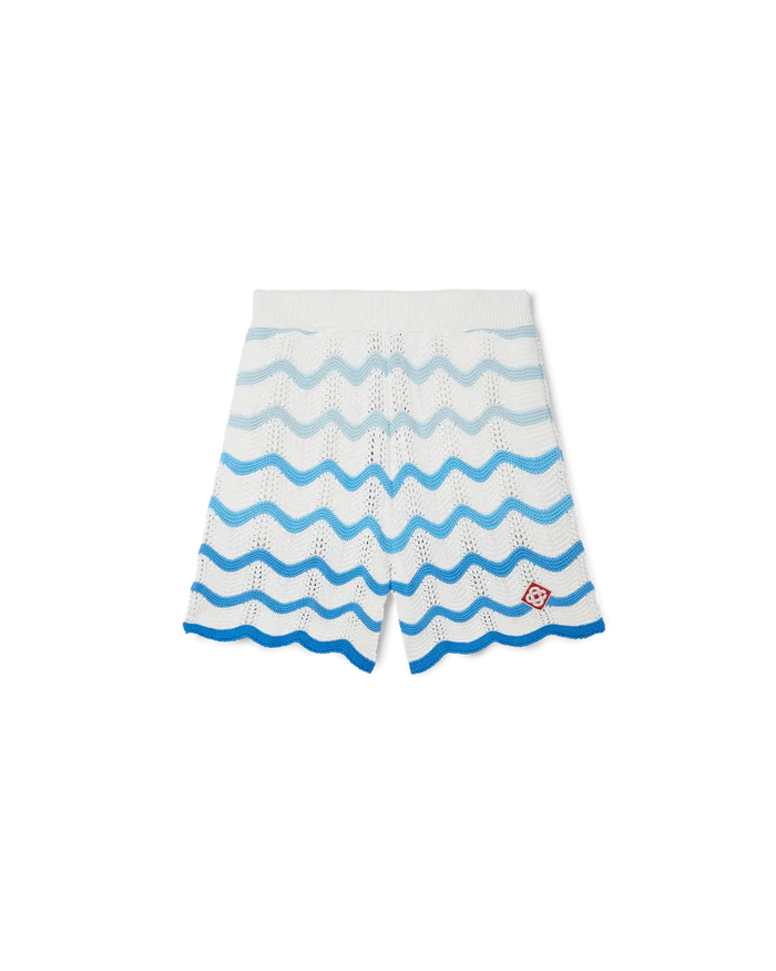 CASABLANCA Gradient Wave Texture Shorts Blue