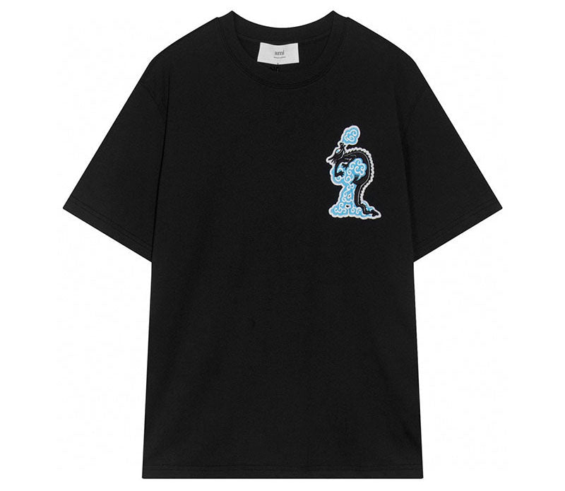 Ami Paris Dragon-Logo T Shirt Black