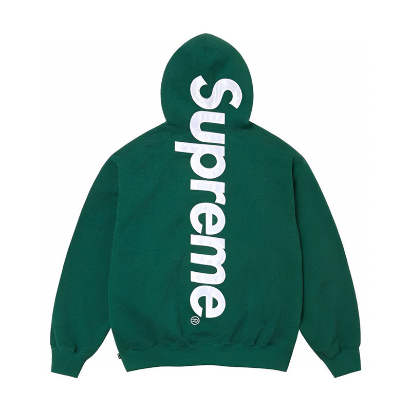 Supreme Satin Applique Hooded Sweatshirt (FW24) Green
