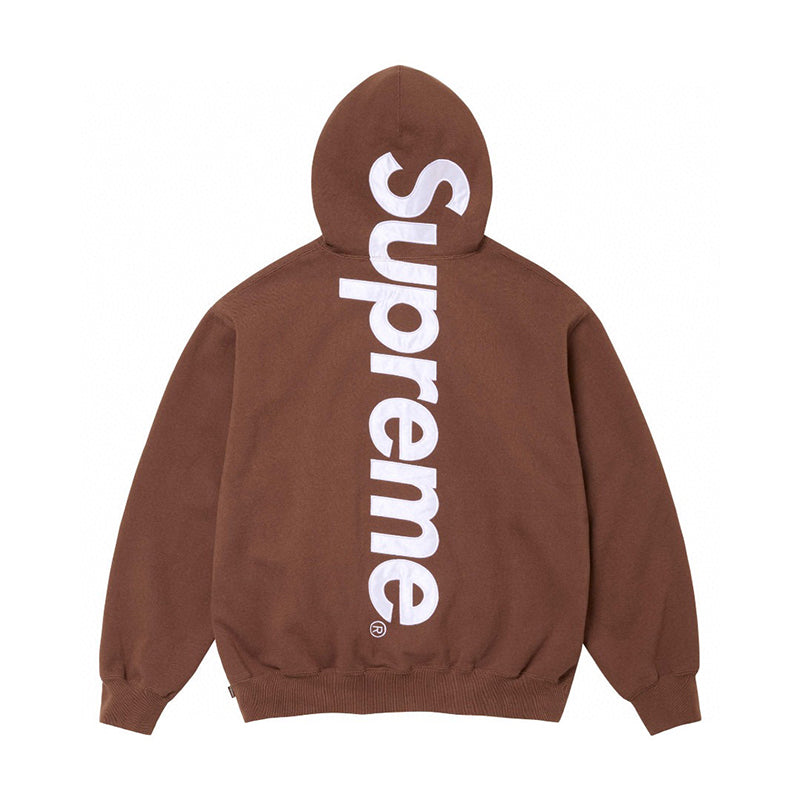 Supreme Satin Applique Hooded Sweatshirt (FW24) Brown