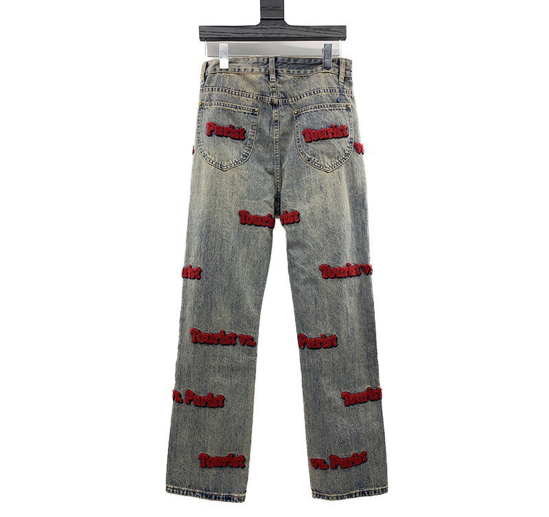 Louis Vuitton Tourist VS Purist Tuffetage Denim Pants Red